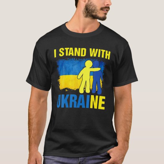 T-shirt Soutenez L'Ukraine En Se Tenant Avec L'Ukraine (Devant)