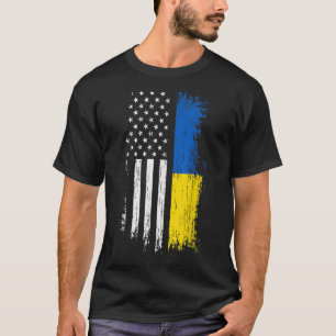 T-shirt Soutenez l'Ukraine Je me tiens avec le drapeau ukr