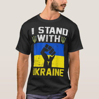 T-shirt Soutenez l'Ukraine Je suis avec le drapeau de l'Uk