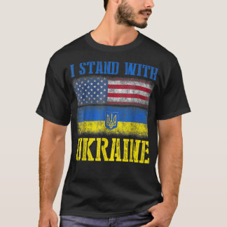 T-shirt Soutenez l'Ukraine Je suis avec le drapeau de l'Uk