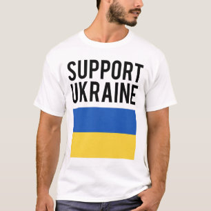 T-shirt Soutenez l'Ukraine - Lettres Noires Gras - F