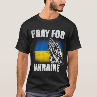 T-shirt Soutenez l'Ukraine Priez pour l'Ukraine Drapeau de
