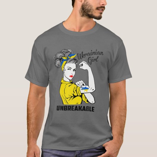 T-shirt Soutenez l'Ukraine Une fille indestructible forte  (Devant)