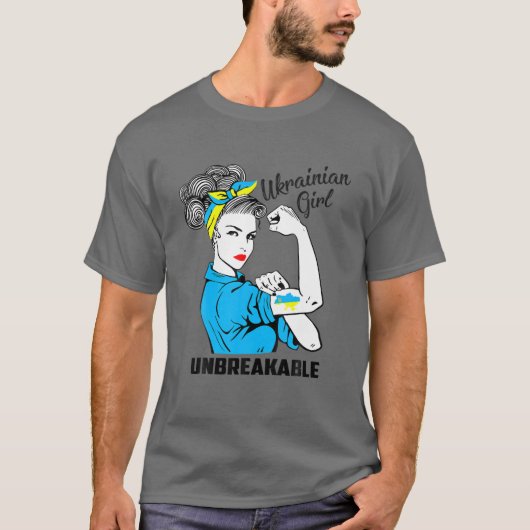 T-shirt Soutenez l'Ukraine Une fille indestructible forte  (Devant)