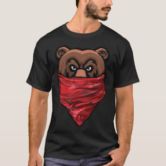 T-shirt Soutenez, ours de bandit utilisant une bandanna