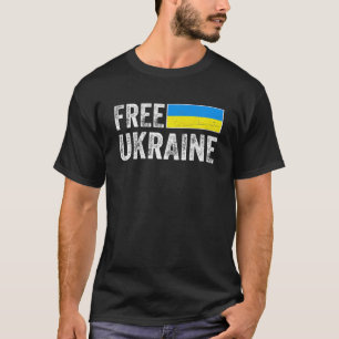 T-shirt Soutenez Ukraine I Stand With Ukraine Flag Free Uk
