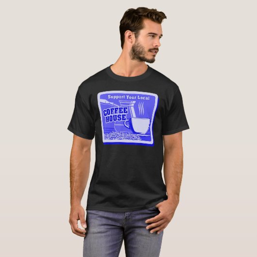 T-shirt Soutenez Votre Café Local Boissons Café Hommes (Devant entier)