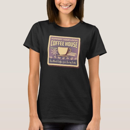 T-shirt Soutenez Votre Café Local Boissons Café Hommes (Devant)