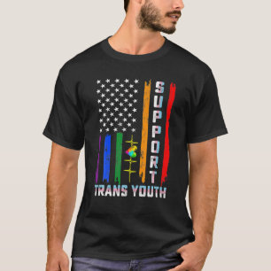 T-shirt Soutenir les jeunes trans drapeau américain LGBT f