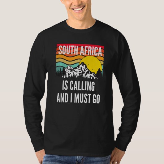 T-shirt South Africa Is Calling And I Must Go, Wavy Sunset (Devant)