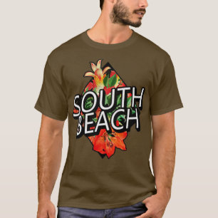 T-shirt South Beach Miami Floride Fleurs tropicales Voyage