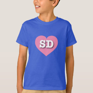 T-shirt South Dakota Pink Heart - J'aime SD