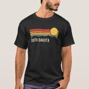 T-shirt South Dakota USA Retro Sunset Style Design