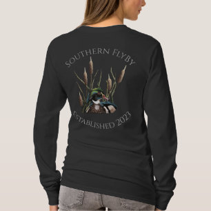 T-shirt Southern FlyBy Bois Canard avec Cattails Longues M
