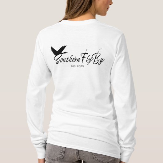 T-shirt Southern FlyBy Wood Duck & Cattails - BLANC SEULEM (Dos)