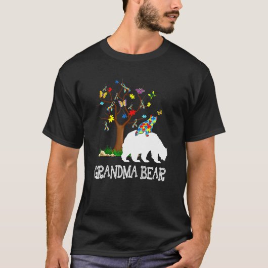 T-shirt Soutien à l'ours de grand-mère sensibilisation sur (Devant)