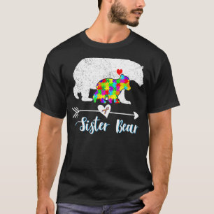 T-shirt Soutien à l'ours soeur Autiste Adultes Autisme Aut