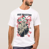 T-shirt soutien arabe au drapeau de la Palestine l (Devant)