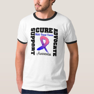 T-shirt Soutien au cancer du sein masculin Avocat pour la