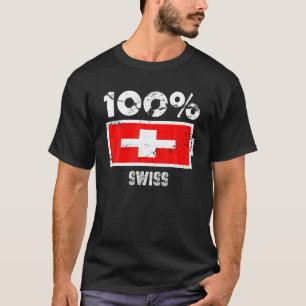 T-shirt Soutien aux drapeaux suisses   100% Puissance de b