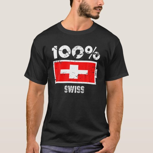 T-shirt Soutien aux drapeaux suisses | 100% Puissance de b (Devant)