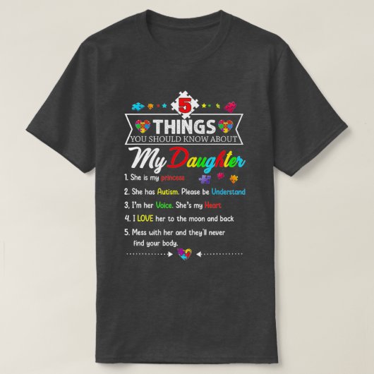 T-shirt Soutien de la sensibilisation sur l'autisme Autism (Design devant)
