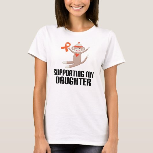 T-shirt Soutien de mon ruban orange de conscience de fille (Devant)