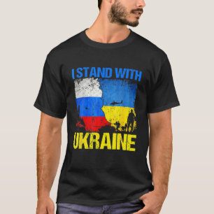 T-shirt Soutien Des Soldats Je Me Tiens Avec L'Ukraine Rus
