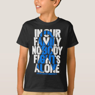 T-shirt Soutien du cancer colorectal Famille Bleu Colon Ca