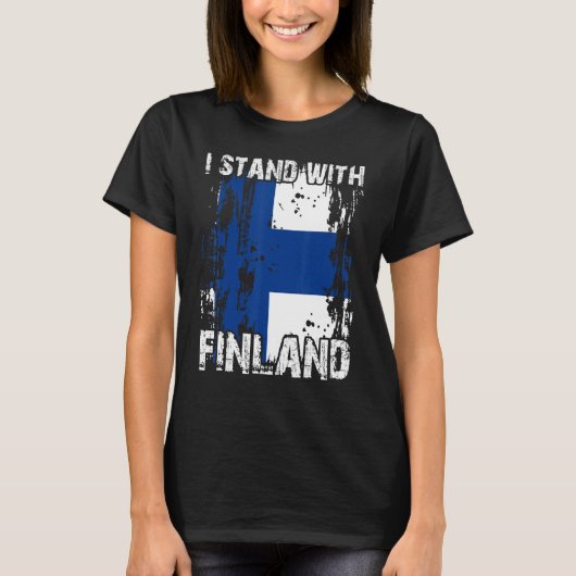 T-shirt Soutien Finlande Stand With Finland Drapeau (Devant)