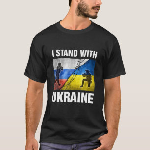 T-shirt Soutien Je Me Tiens Avec L'Ukraine Américain Ukrai