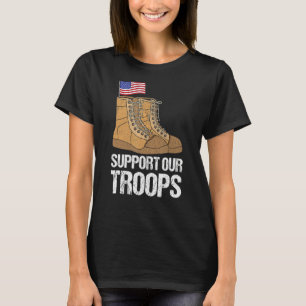 T-shirt Soutien militaire patriotique Nos troupes