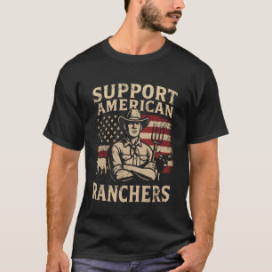 T-shirt Soutien Patriotique aux Éleveurs de Bétail América