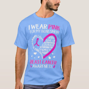 T-shirt Soutien pour le cancer du sein Je porte le rose po