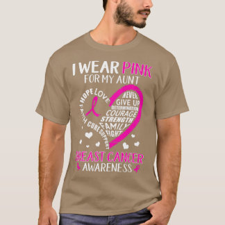 T-shirt Soutien pour le cancer du sein Je porte le rose po