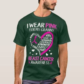 T-shirt Soutien pour le cancer du sein Je porte le rose po