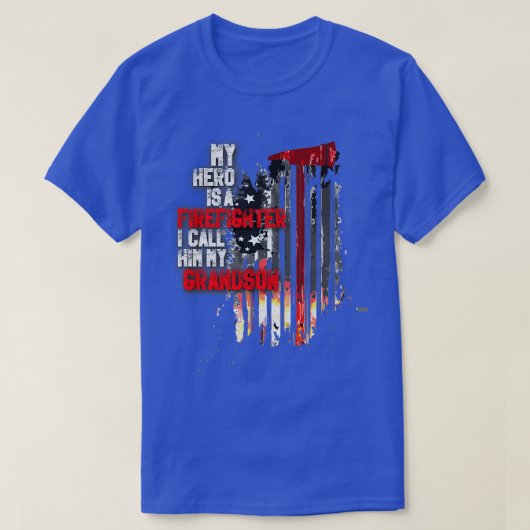 T-shirt Soutien Pour Un Don De Pompier Grandson (Design devant)