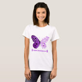 T-shirt Soutien sanitaire du lupus papillon pourpre (Devant entier)