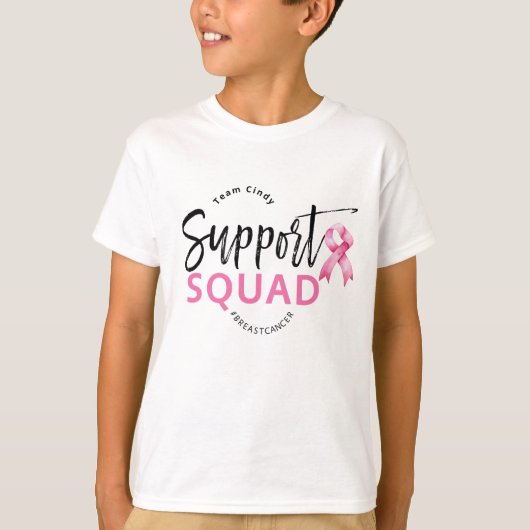 T-shirt Soutien Squad Cancer du Sein Ruban rose (Devant)