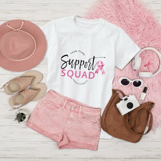 T-shirt Soutien Squad Cancer du Sein Ruban rose