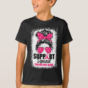 T-shirt Soutien Squad Messy Bun Guerrier Cancer du sein Aw