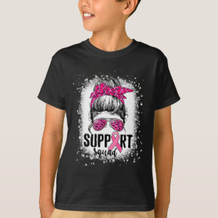 T-shirt Soutien Squad Messy Bun Pink Warrior Cancer du sei