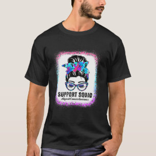 T-shirt Soutien Squad Messy Bun Thyroid Cancer Sensibilisa