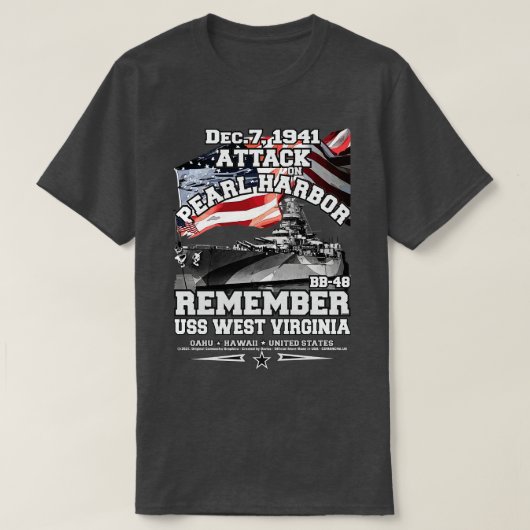 T-shirt Souvenez-vous de l'USS West Virginia BB48 Pearl Ha (Design devant)