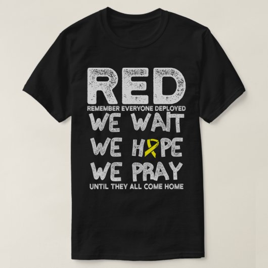 T-shirt Souvenez-vous de tous les militaires déployés Red  (Design devant)