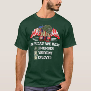 T-shirt Souvenez-vous de tous les vétérans déployés RED ve