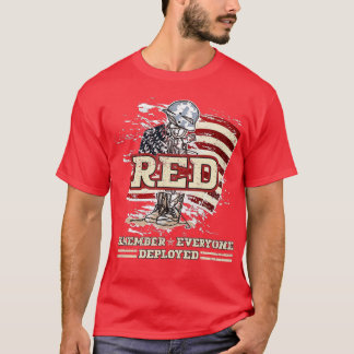 T-shirt Souvenez-vous de tous les vétérans déployés RED ve