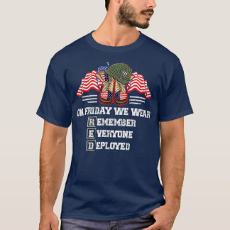 T-shirt Souvenez-vous de tout vétéran déployé RED vendredi