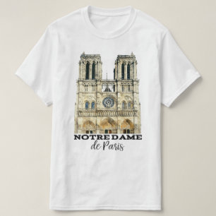 T-shirt Souvenir de cathédrale de la France de Notre-Dame