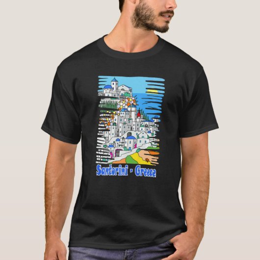 T-shirt Souvenir De La Grèce D'Un Voyage À Santorin (Devant)
